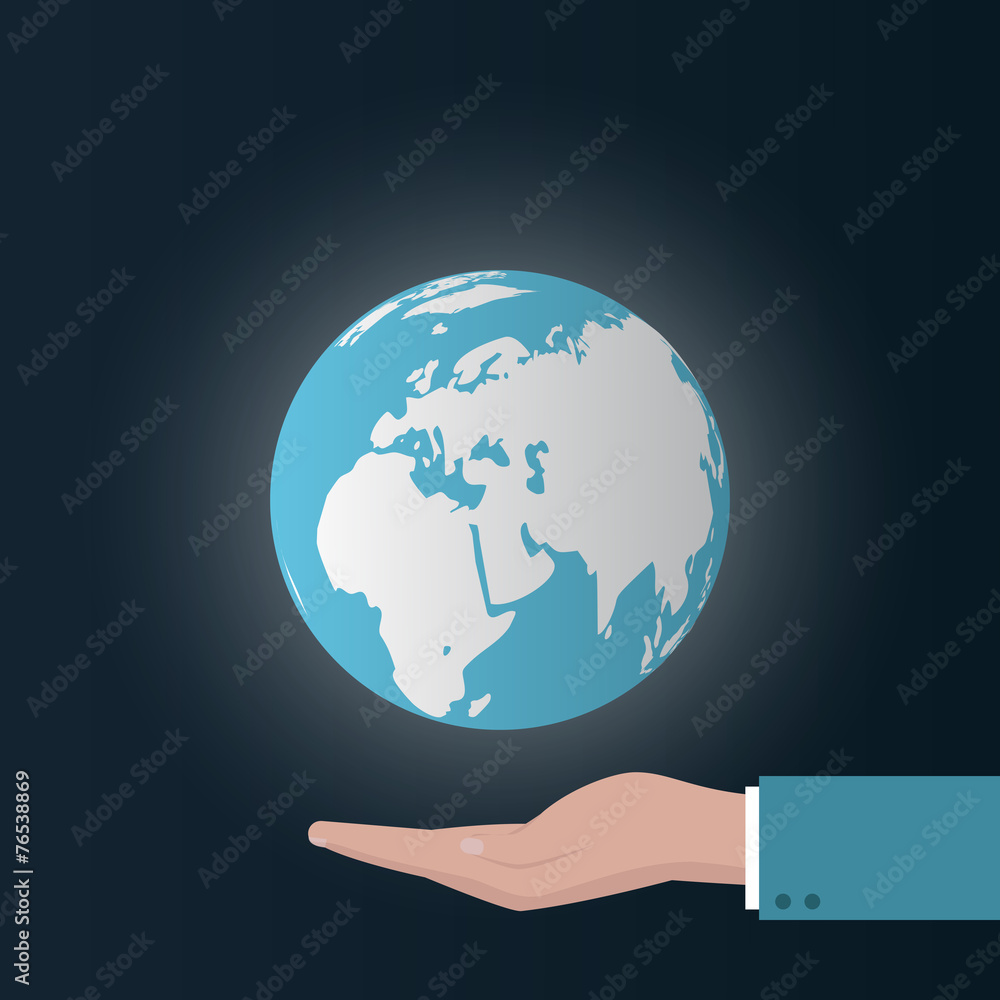 earth concept with hand. Vector illustration earth concept with hand. Vector illustration