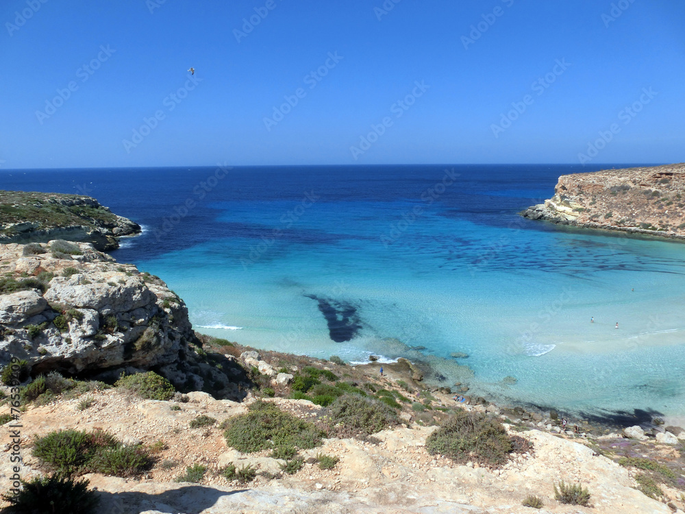 sea of the LAMPEDUSA island in Italy