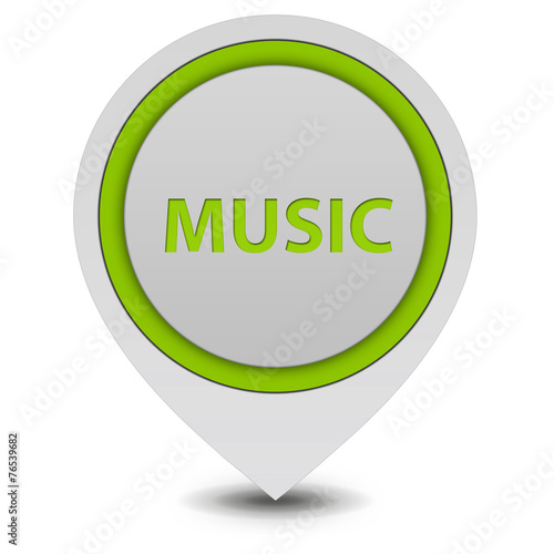 music pointer icon on white background