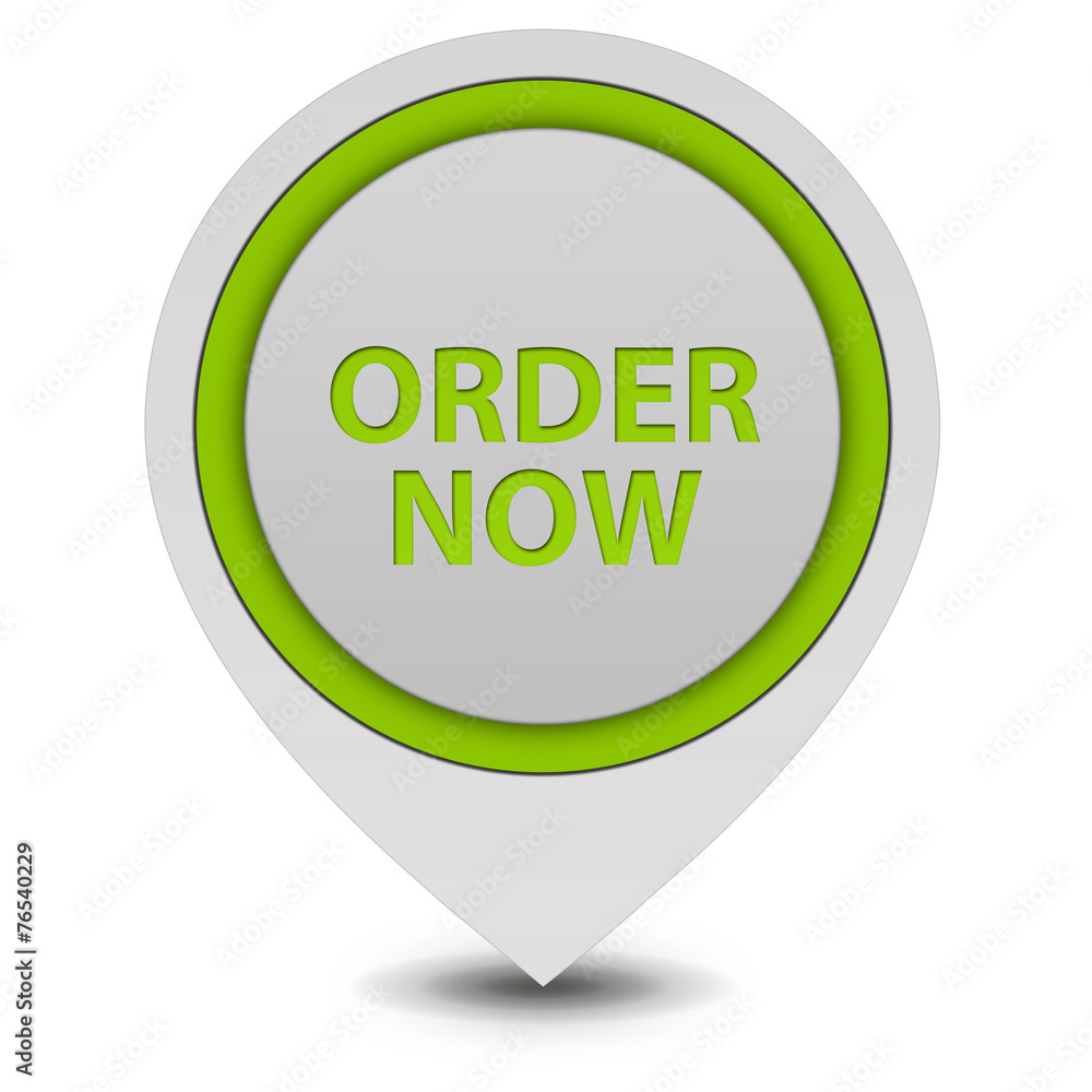 Order now pointer icon on white background Order now pointer icon on white background
