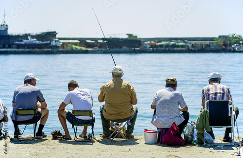 Fotografie, Obraz five fishermen