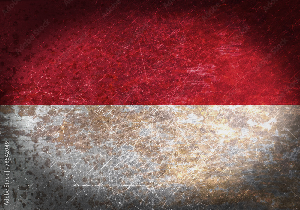 Old rusty metal sign with a flag Old rusty metal sign with a flag