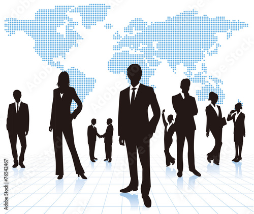 business people with world map Vector
