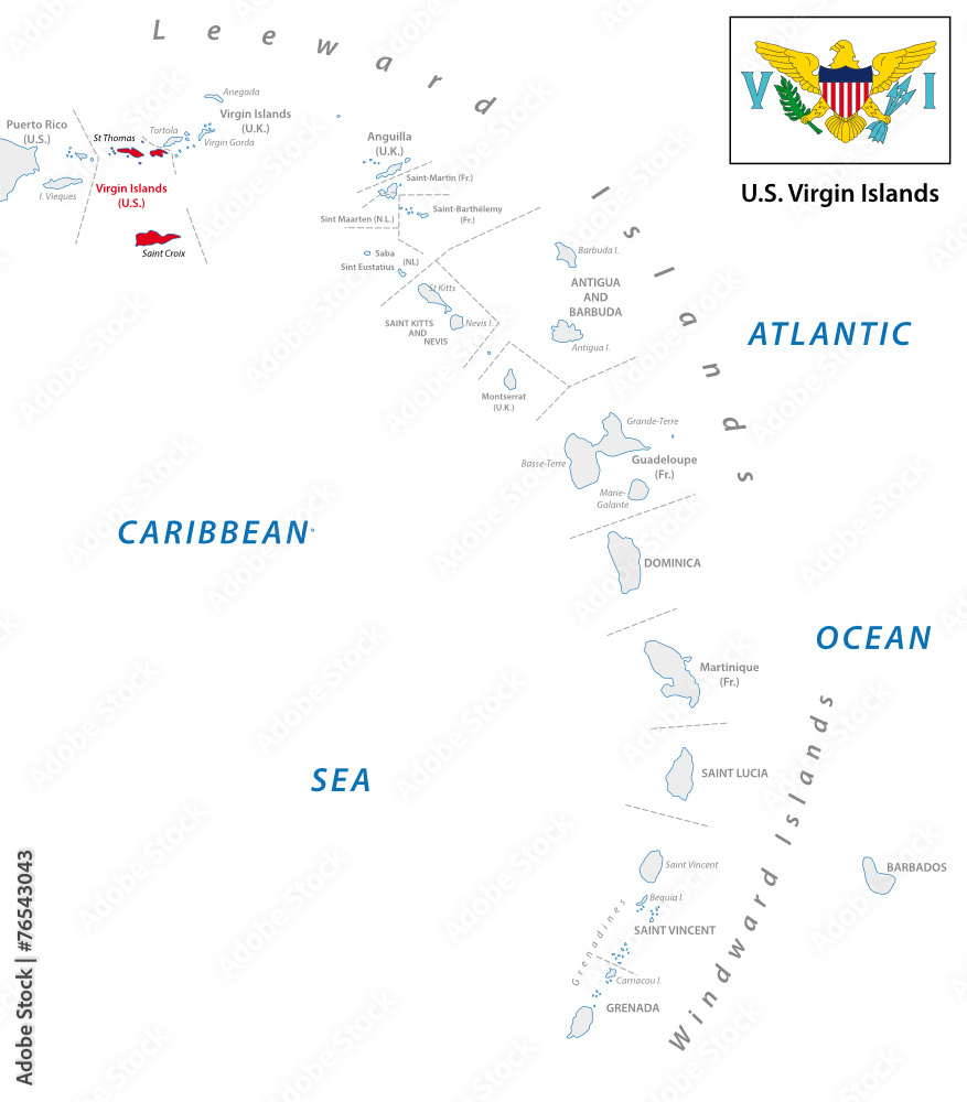 lesser antilles blank map