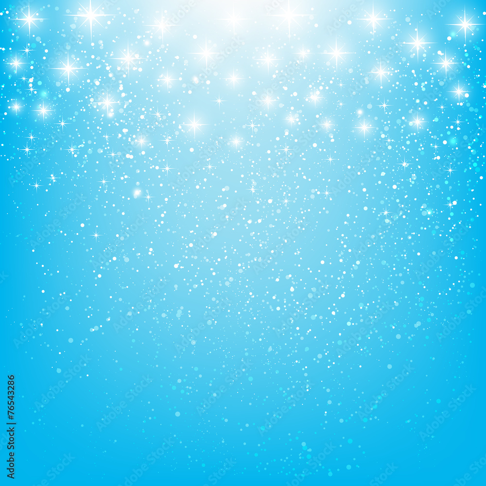 Shiny stars on blue background