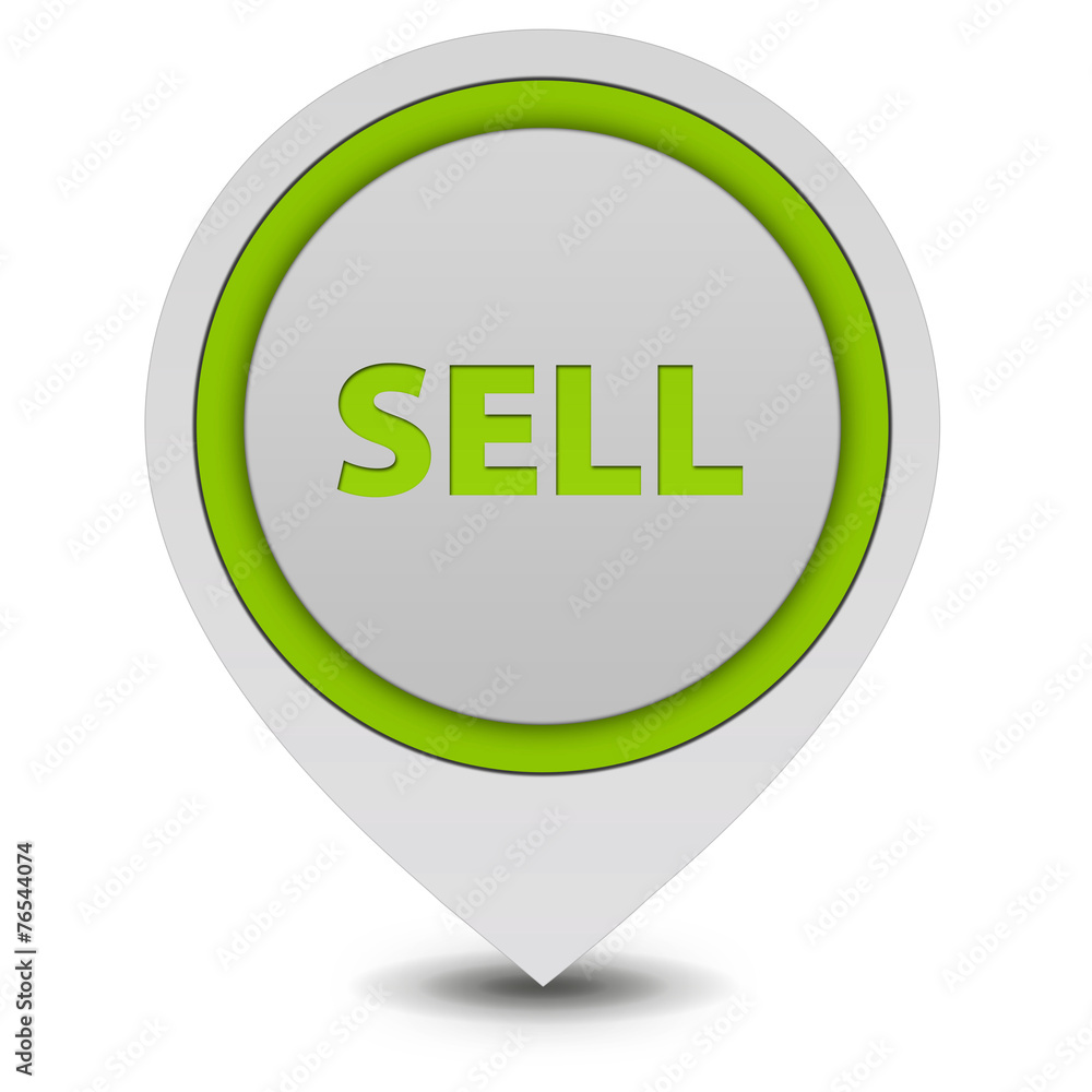 Sell pointer icon on white background Sell pointer icon on white background