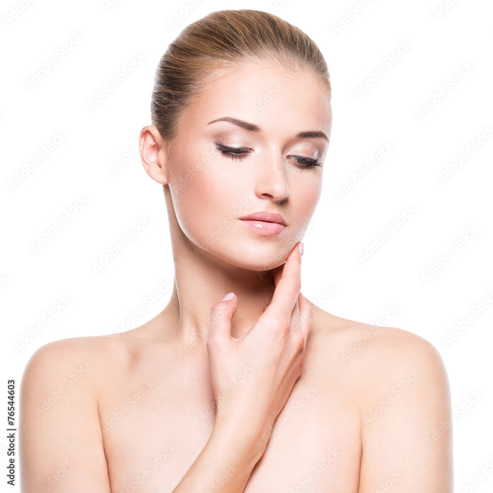 Beautiful attractive woman with healthy skin.