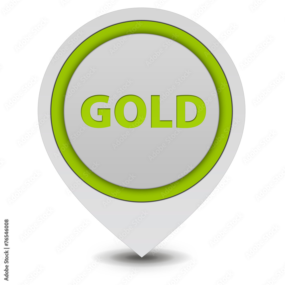 Gold pointer icon on white background Gold pointer icon on white background