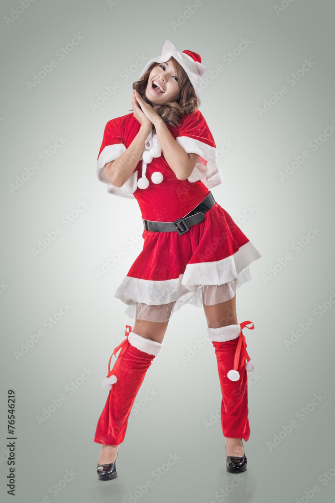 Smile happy Asian Christmas girl Smile happy Asian Christmas girl