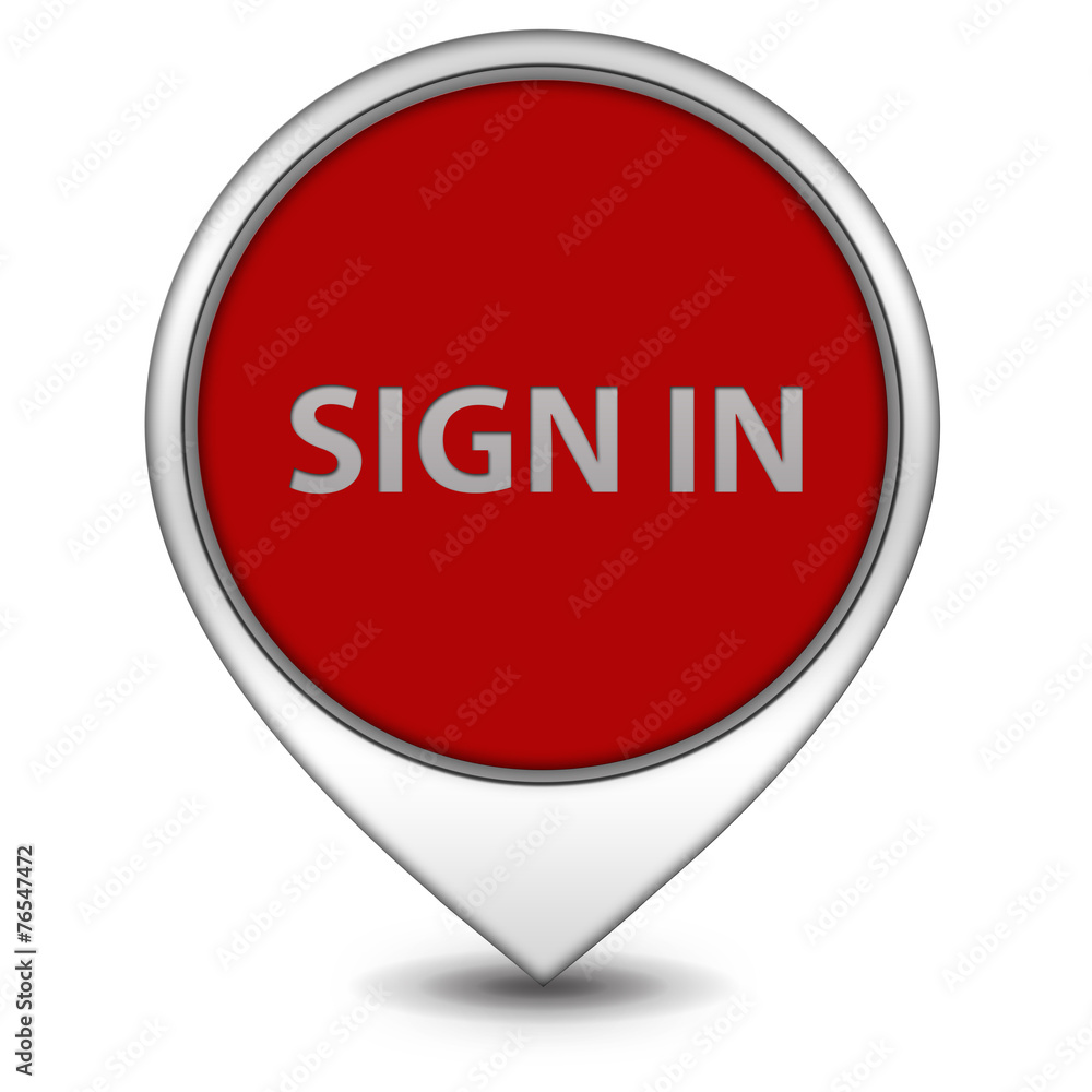 sign in pointer icon on white background sign in pointer icon on white background