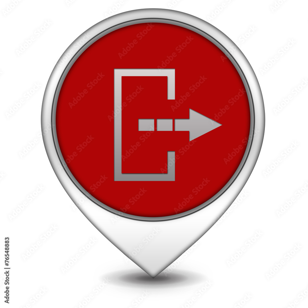 Logout pointer icon on white background Logout pointer icon on white background