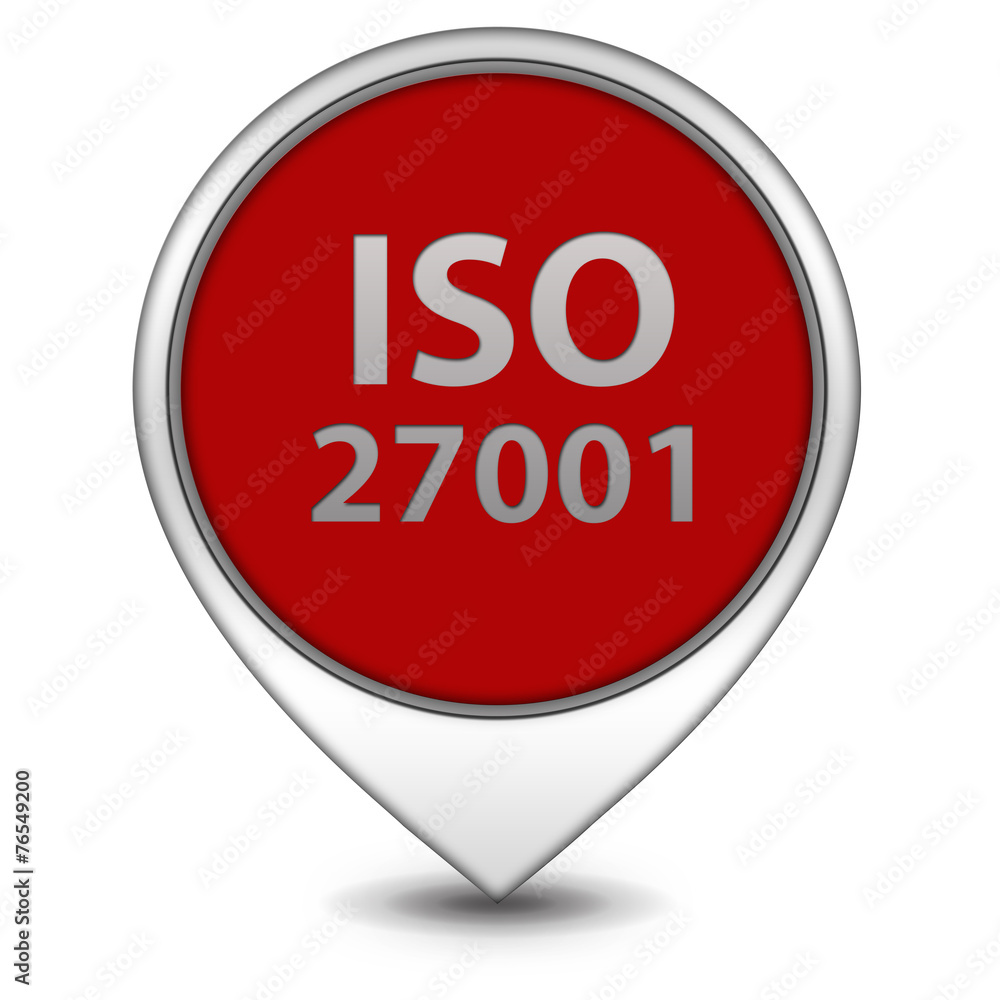 Iso 27001 pointer icon on white background Iso 27001 pointer icon on white background
