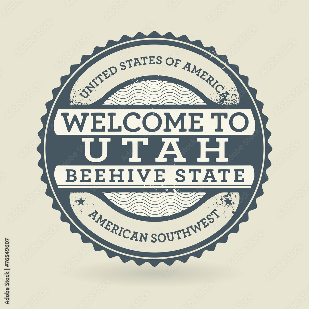 Fototapeta premium Grunge rubber stamp with text Welcome to Utah, USA