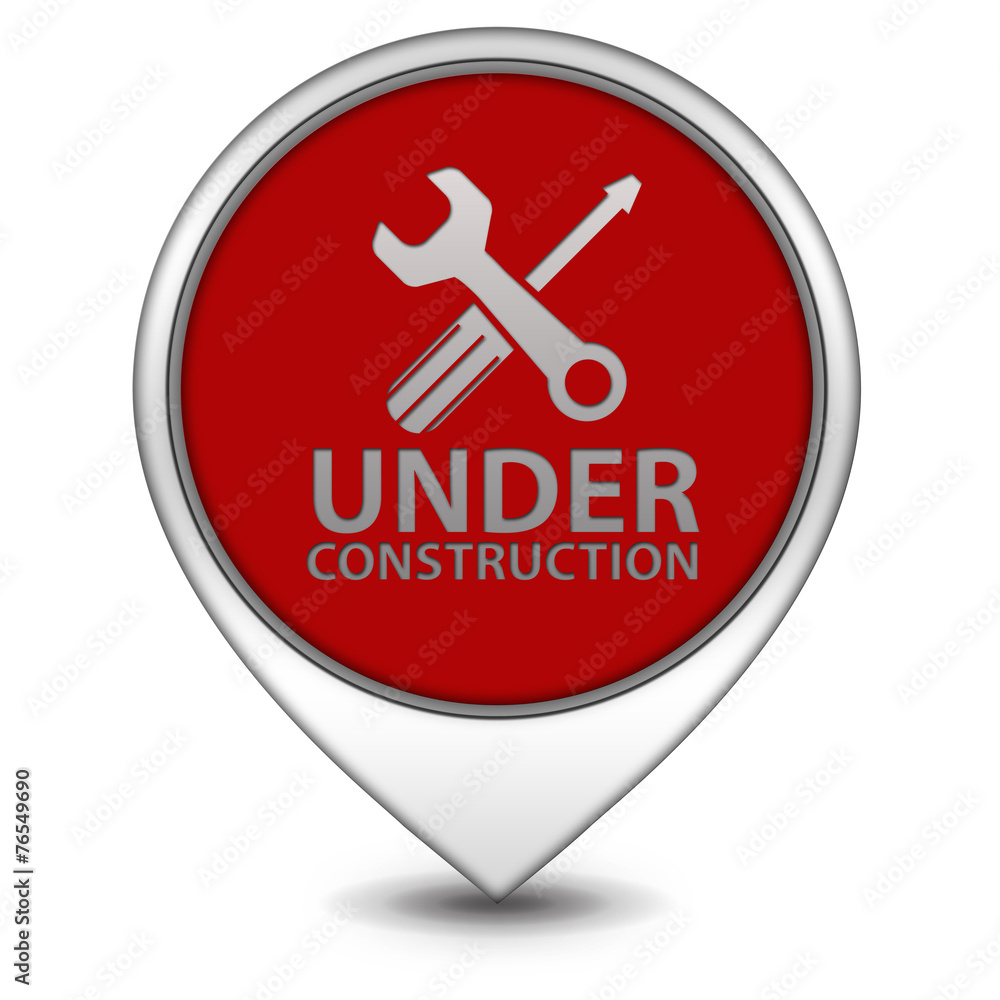Under construction pointer icon on white background Under construction pointer icon on white background