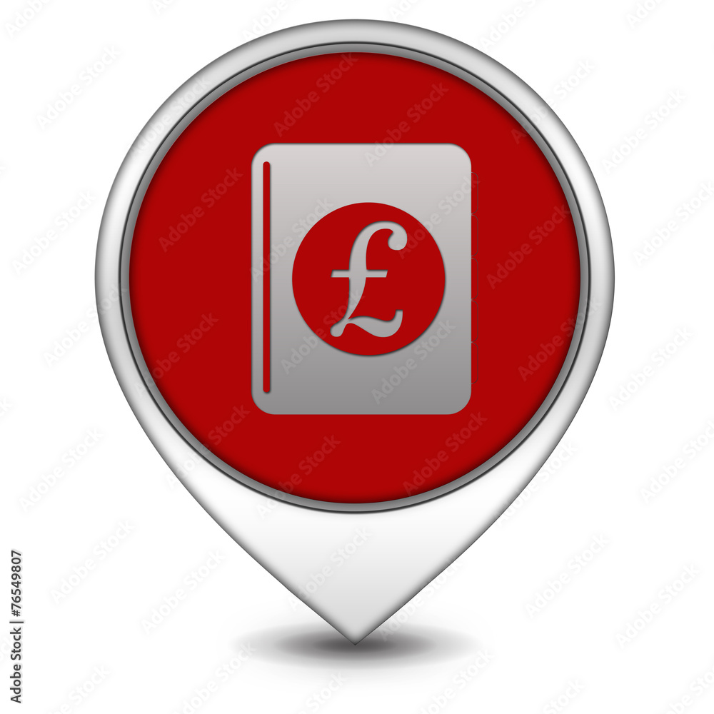 pound money book pointer icon on white background pound money book pointer icon on white background