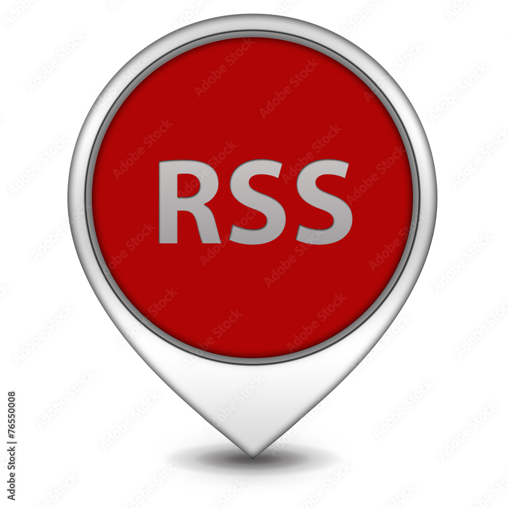 RSS pointer icon on white background RSS pointer icon on white background