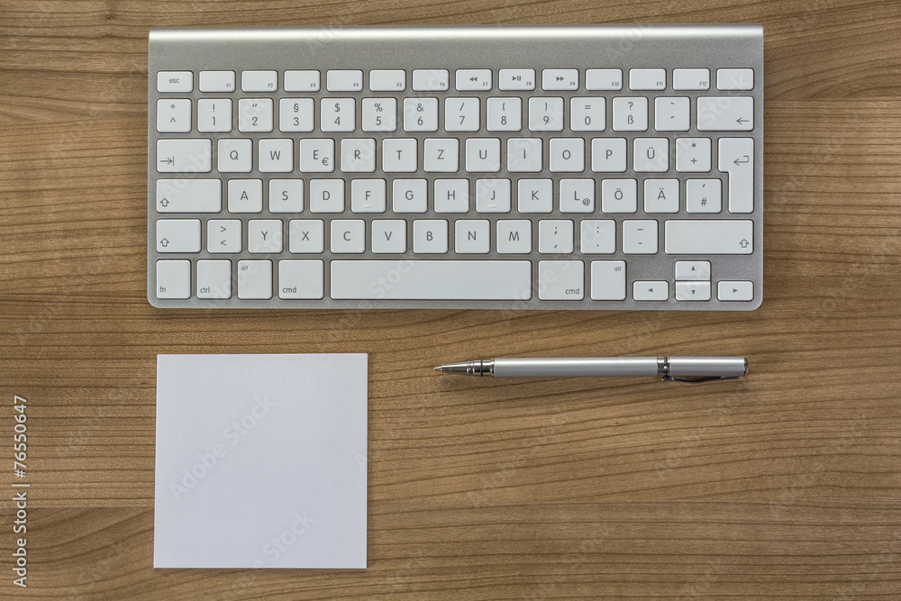 modern keyboard on a desktop modern keyboard on a desktop