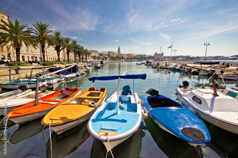 City of Split colorful harbor view