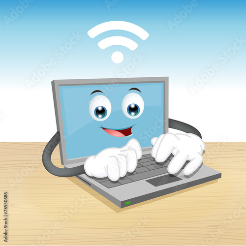 Laptop Computer Character - Illustration