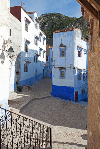 Winding street in the Medina , Chefchaouen, Morocco. © Antonel