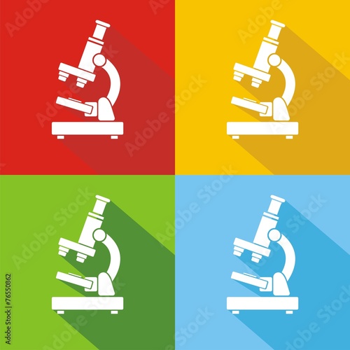 Iconos microscopio colores sombra