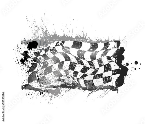 grunge checkered race flage vector