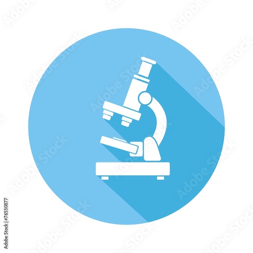 Icono microscopio azul botón sombra