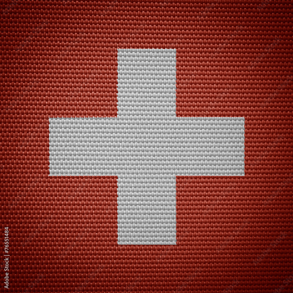 Obraz premium Swiss fabric flags