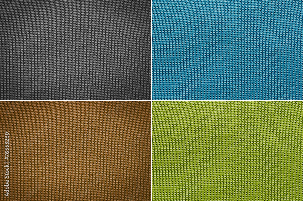 Fototapeta premium Set Knitted wool texture background