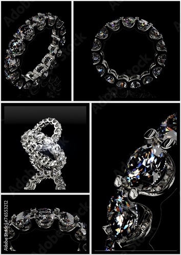 Ring with Diamond. Jewelry background. Valentine day