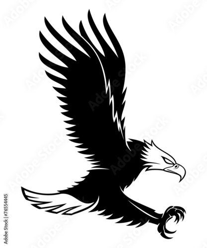 Vector sign. White eagle.