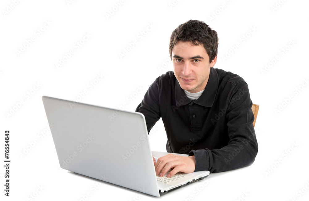 young man working with his laptop young man working with his laptop
