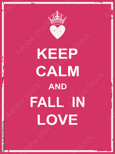 Billede på lærred Keep calm and fall in love