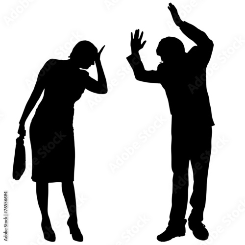 Vector silhouette of couple.