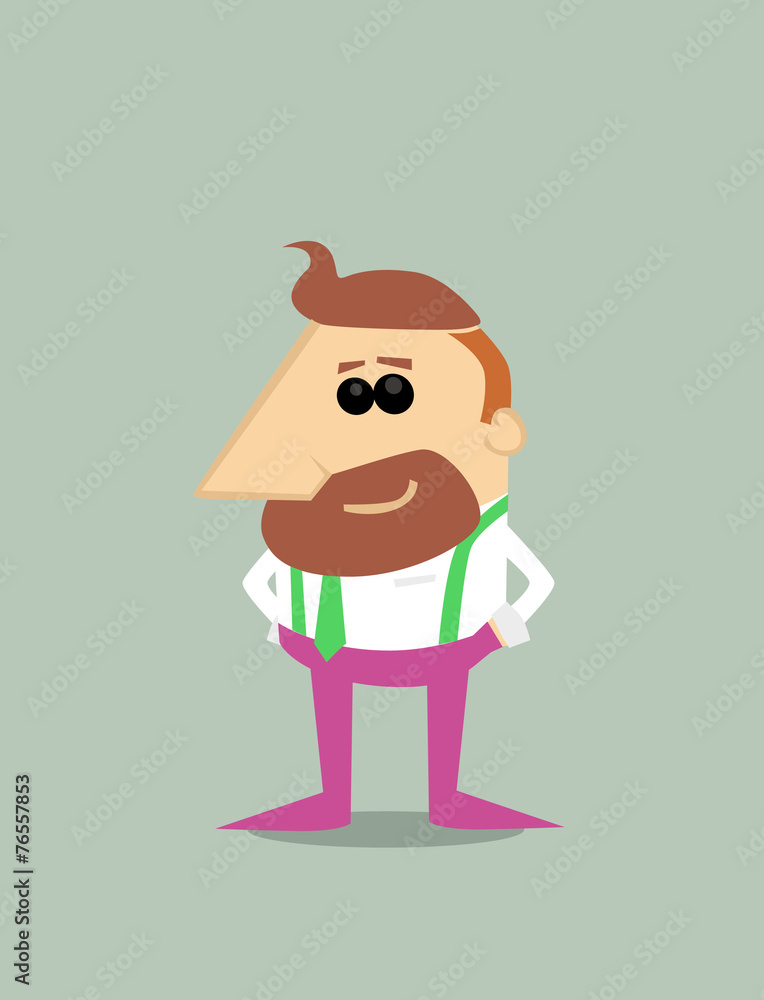 Cartoon hipster businessman Cartoon hipster businessman