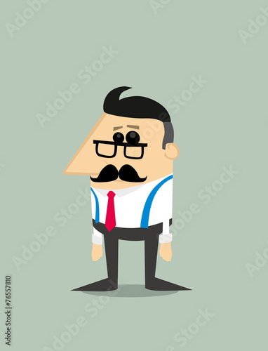 Older Cartoon businessman