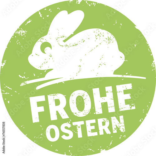 Button frohe Ostern mit Hase