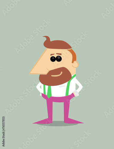Cartoon hipster businessman