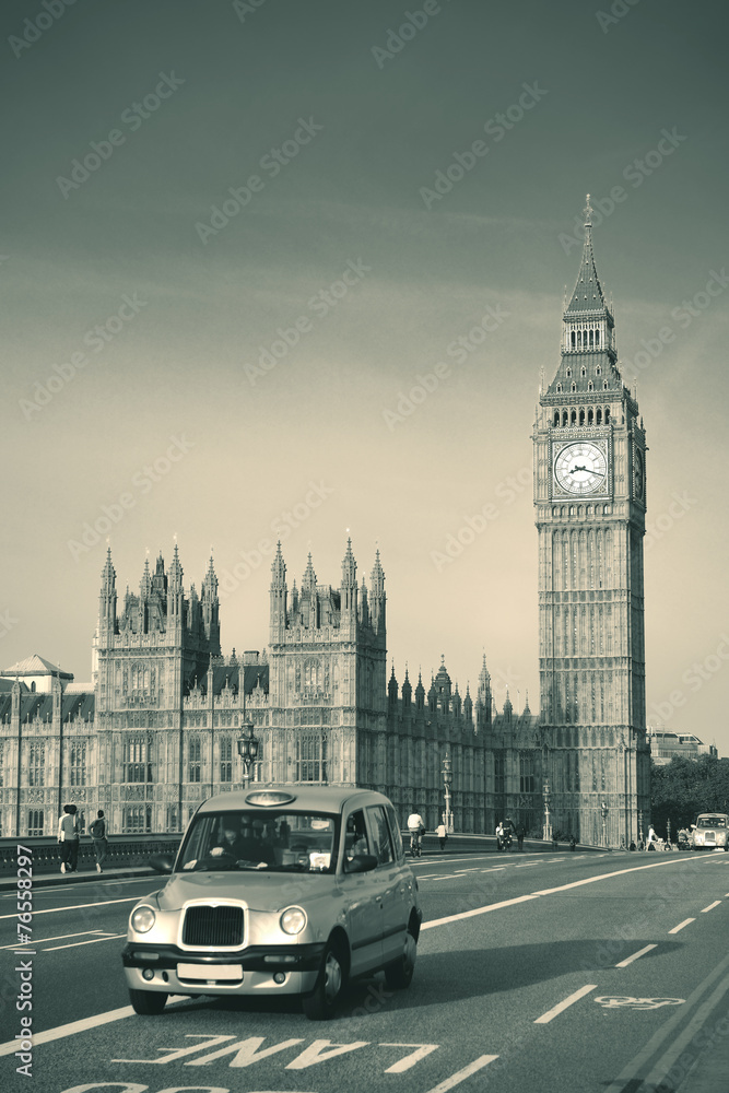 Obraz premium Taxi and Big Ben