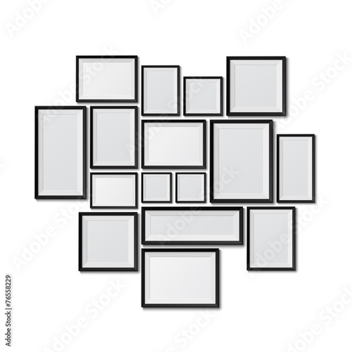 Big set of picture frames isolated on white background
