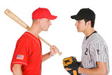 Baseball: Players From Opposing Teams Stand Eye to Eye