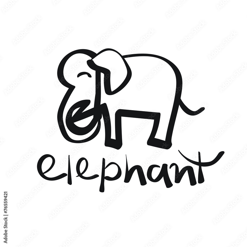 Obraz premium Hand drawn elephant
