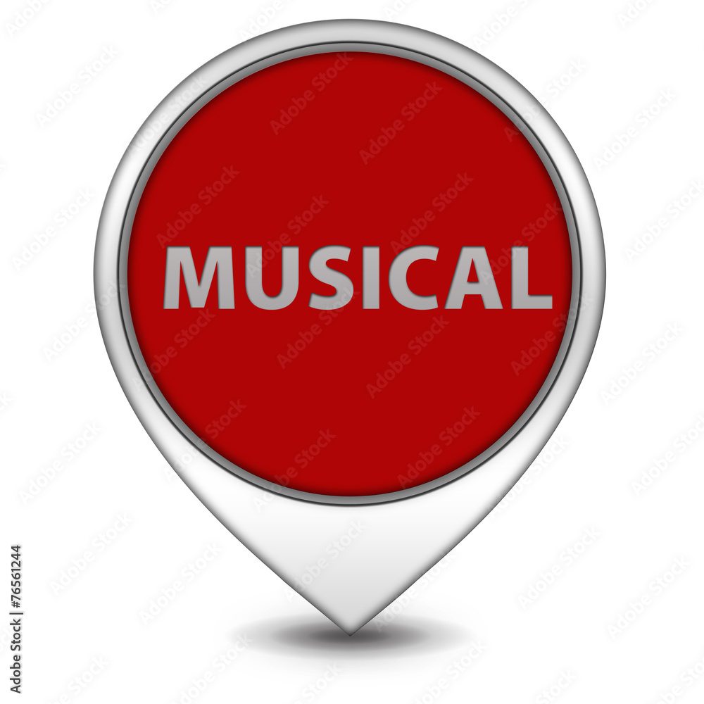 Musical pointer icon on white background