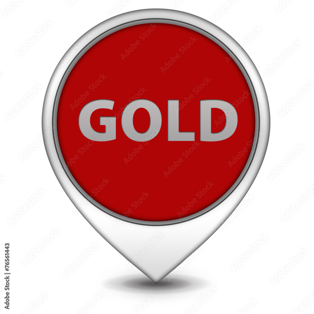 Gold pointer icon on white background Gold pointer icon on white background
