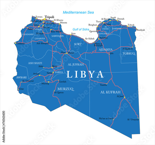 Canvas Print Libya map