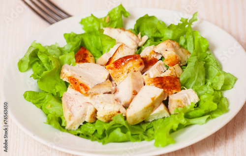 fresh salad with chicken breast