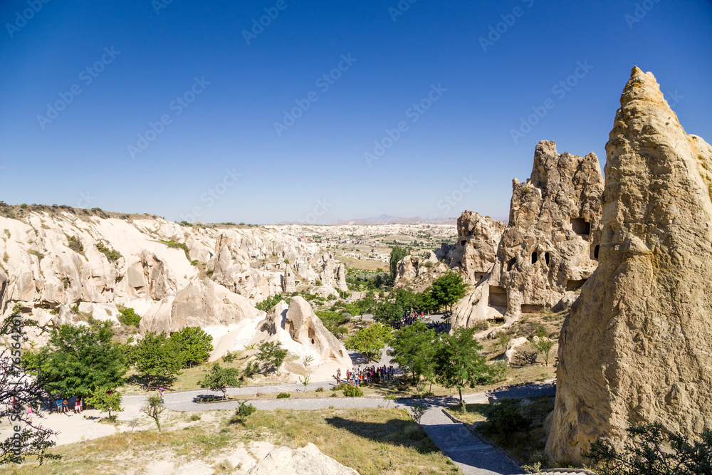 Fototapeta premium Cappadocia. Picturesque rocks with caves at the Open Air Museum