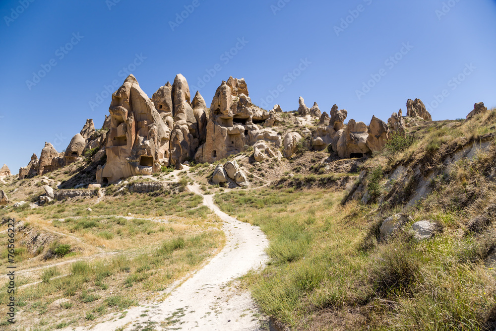 Cappadocia. Caves in the rocks in the National Park of Goreme