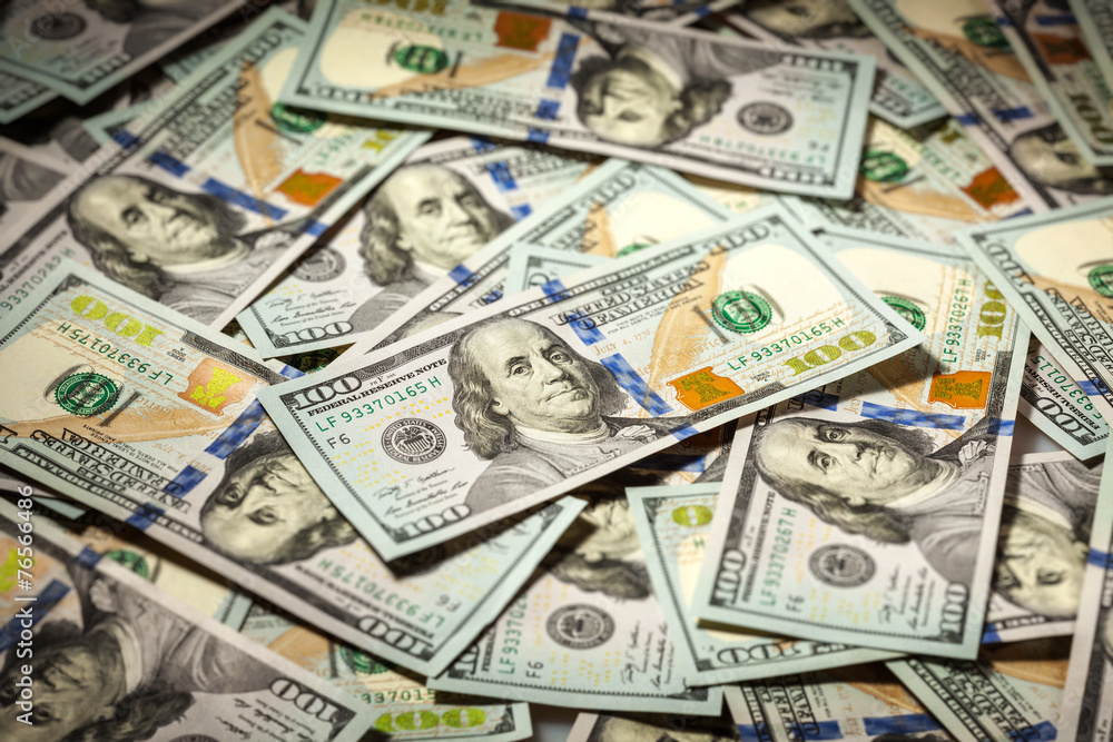 Background of hundred dollars bank notes Background of hundred dollars bank notes