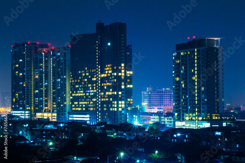 Bangkok City Night Light Capital City Thailand